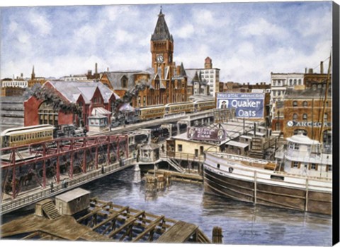 Framed Chicago,  Elevated R.R., c.1896 Print