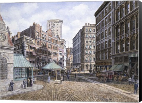 Framed Scolray Sq., c.1898 Print