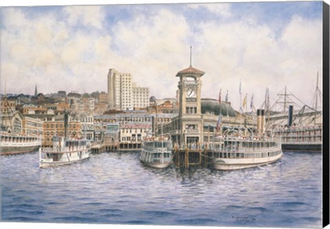 Framed Coleman Docks, c.1911 Print