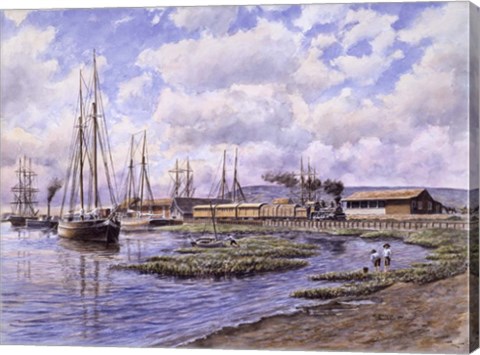 Framed Banning Wharf, c. 1880 Print