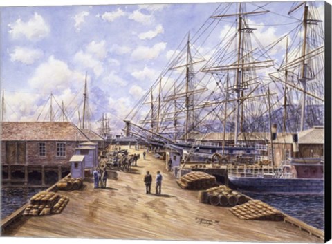 Framed Wellington Wharf, Well. N.2, c.1898 Print