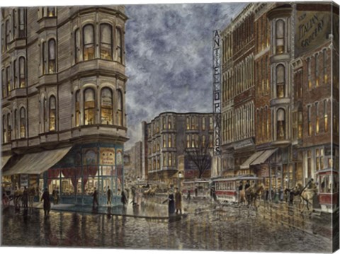 Framed Dinner Hour, San Francisco, Ellis &amp; Market St. Print