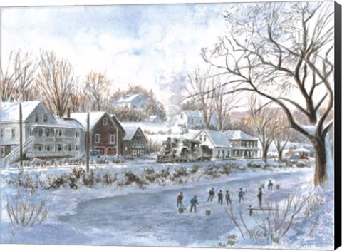 Framed Hockey Game Print