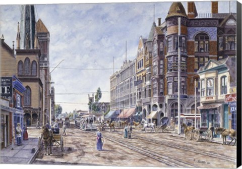 Framed Los Angeles, 2Nd &amp; Broadway Print