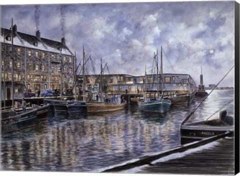 Framed Boston,  The Commercial Wharf Print