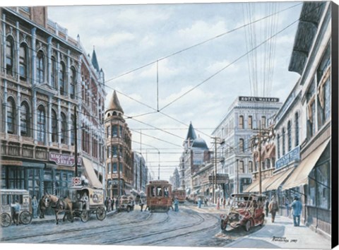 Framed Looking South On Spring St., c.1909 Print