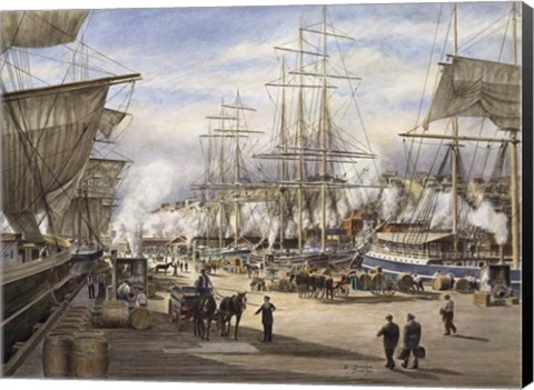 Framed Green St. Wharf Print