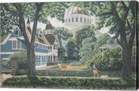Framed Dog Walker Print