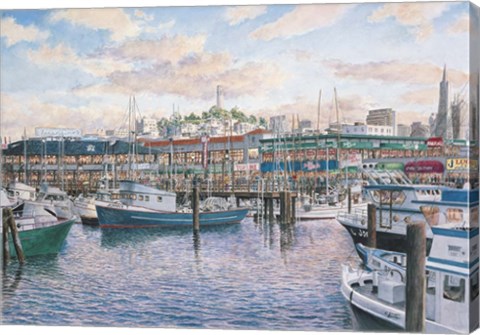 Framed Fisherman&#39;s Wharf Sunset Print