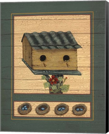 Framed Purple Birdhouse Print