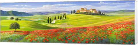 Framed Verso il Borgo in Toscana Print