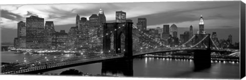 Framed Brooklyn Bridge and Skyline Print