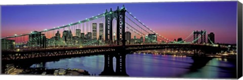 Framed Manhattan Bridge and Skyline Print