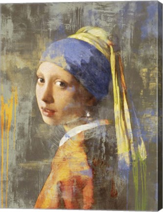 Framed Vermeer&#39;s Girl 2.0 Print