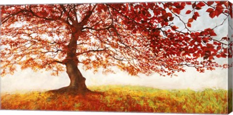Framed Red Leaves Print