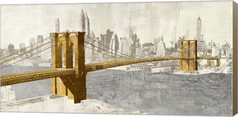 Framed Gilded Brooklyn Bridge Print