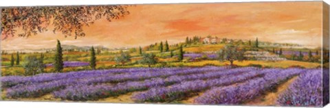 Framed Filari di Lavanda Print