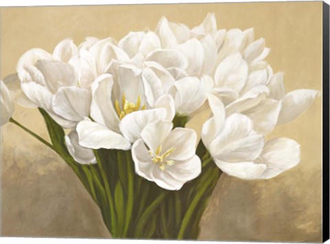 Framed Tulipes Blanches Print
