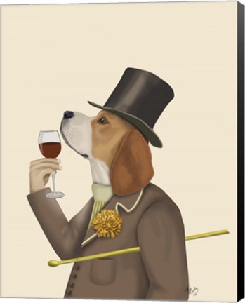 Framed Beagle Wine Snob Print