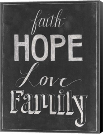 Framed Chalkboard Faith I Print