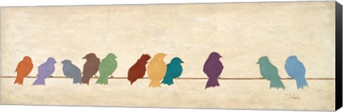 Framed Birds Meeting  (assorted colors) Print