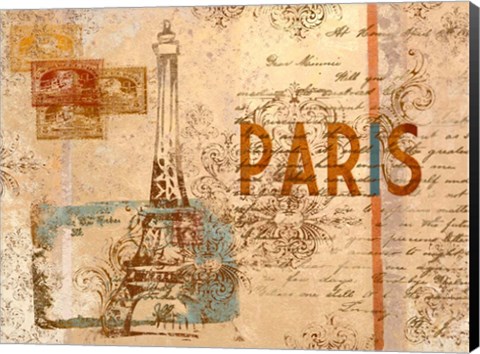 Framed Paris Postcard Print