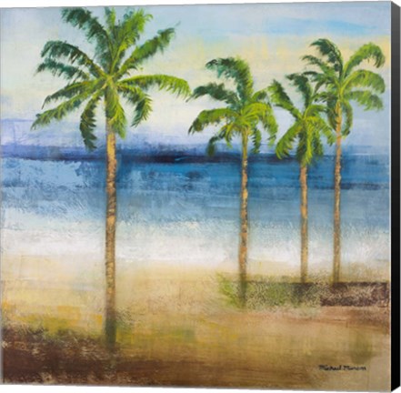 Framed Ocean Palms II Print