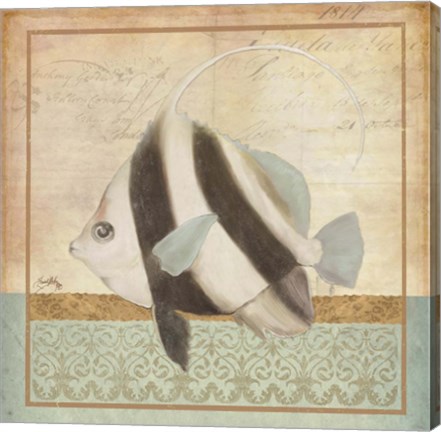 Framed Vintage Fish I Print