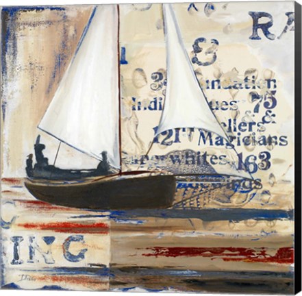 Framed Blue Sailing Race I Print