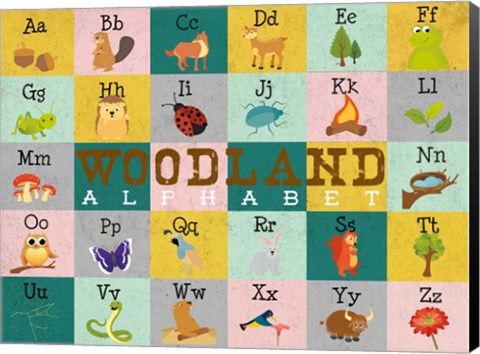 Framed Woodland Alphabet (horizontal) Print