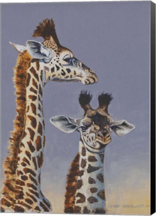 Framed Two Young Giraffes Print