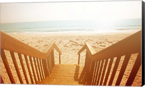 Framed Beach Stairs Print