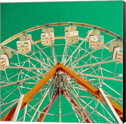 Framed Green Ferris Wheel Print