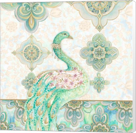 Framed Emerald Peacock I Print