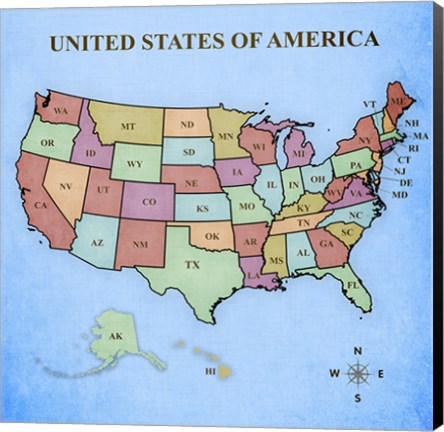 Framed Map of the United States Print