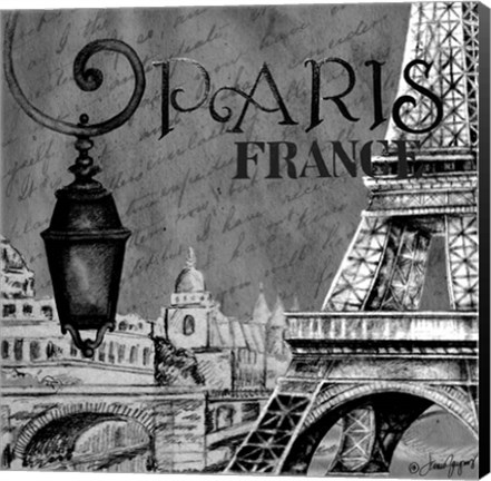 Framed Parisian Wall Black I Print