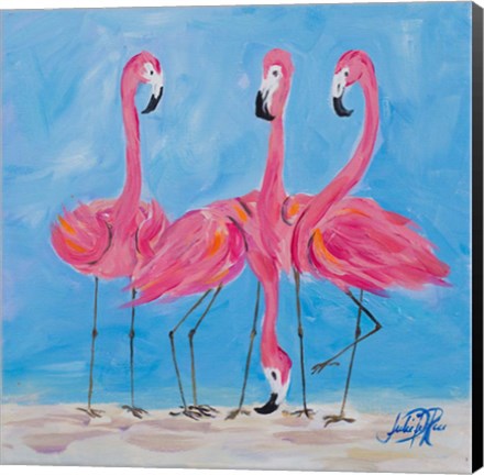 Framed Fancy Flamingos II Print