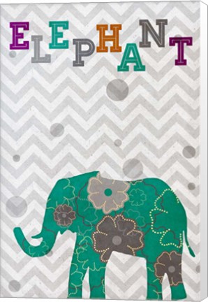 Framed Emerald Elephant Print