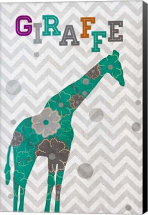 Framed Emerald Giraffe Print