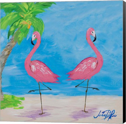 Framed Fancy Flamingos IV Print