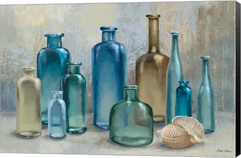 Framed Glass Bottles Print