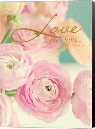 Framed Love Never Fails Print