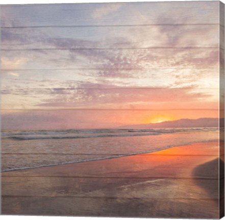 Framed Beach Wood White Print