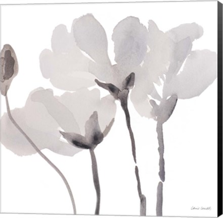 Framed Gray Tonal Magnolias II Print