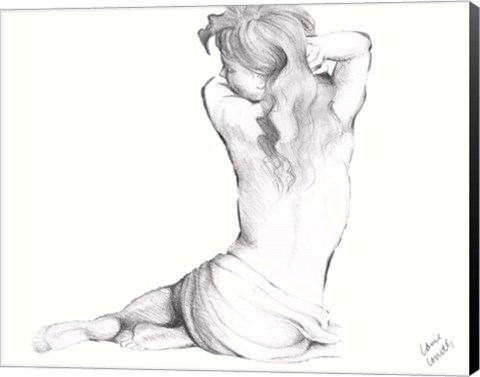 Framed Waking Woman On White II Print