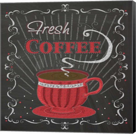 Framed Coffee Chalk Square I Print