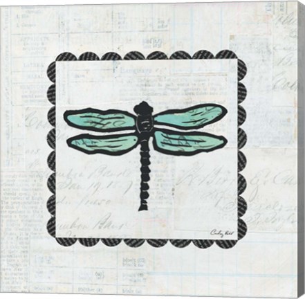 Framed Dragonfly Stamp Print