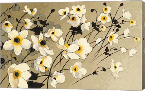 Framed Anemones Japonaises Blancs Print