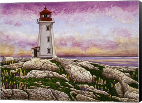 Framed Nova Scotia - Peggy&#39;s Cove Lighthouse Print