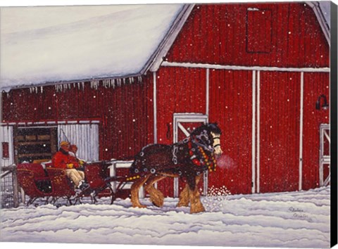 Framed Red Barn Print